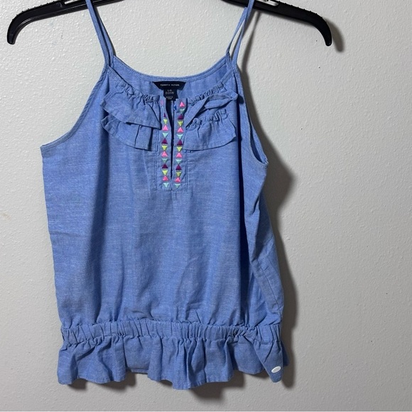Tommy Hilfiger Kids Blue Denim Girls top size L - Picture 2 of 7